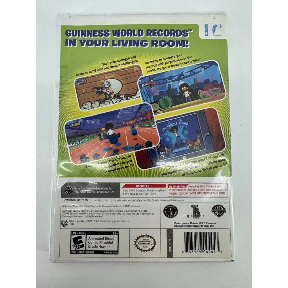 Guinness World Records The Video Game Nintendo‎ Wii Warner Bros With Manual CIB